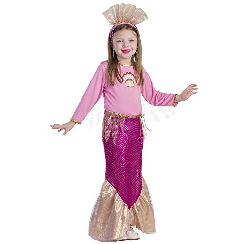 Dress Up America Kleine Mädchen Prinzessin Meerjungfrau rosa Kostüm, 827-M, mehrfarbig, größe 8-10 jahre (taille: 76-82 höhe: 114-127 cm) von Dress Up America