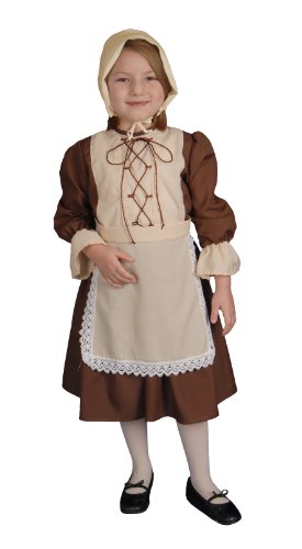 Dress Up America 445-S Kinderkostüm Kolonialmädchen, Mehrfarbig, Größe 4-6 Jahre (Taille: 71-76 Höhe: 99-114 cm) von Dress Up America