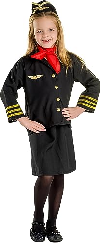 Dress Up America Flugbegleiterin-Kostüm für Kinder – Stewardess-Kostüm-Set für Mädchen von Dress Up America