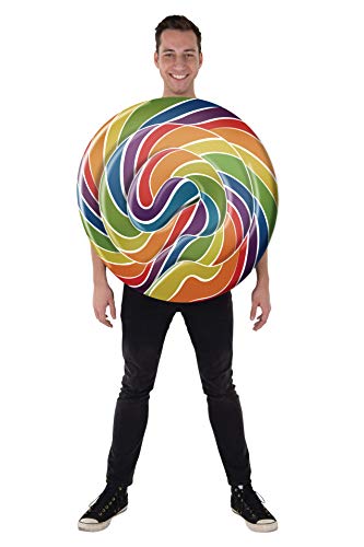 Dress Up America Lollipop Kostüm für Erwachsene Halloween Candyland Dress Up Regenbogen Candy Tunika Unisex von Dress Up America