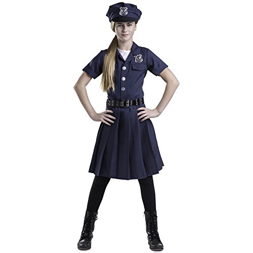 Dress Up America Mädchen-Polizistenkostüm – Halloween-Polizistenkostüm für Kinder – Set aus Kleid, Mütze und Gürtel von Dress Up America