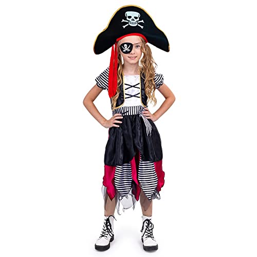 Dress Up America Piratenkostüm für Mädchen - Freibeuter-Piratenkostüm-Set - Kleid, Hut und Augenklappe Dress Up America Piratenkostüm für Mädchen - Freibeuter-Piratenkostüm-Set - Kleid, Hut und Augenklappe von Dress Up America