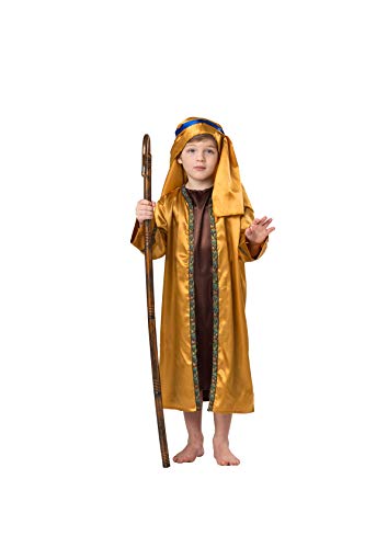 Dress Up America Shepherd Kinder-Kostüm - Biblische Kostüm-Set für Jungen - Brown und Gold Shepherds Dress Up für Kinder,L,(12-14) von Dress Up America