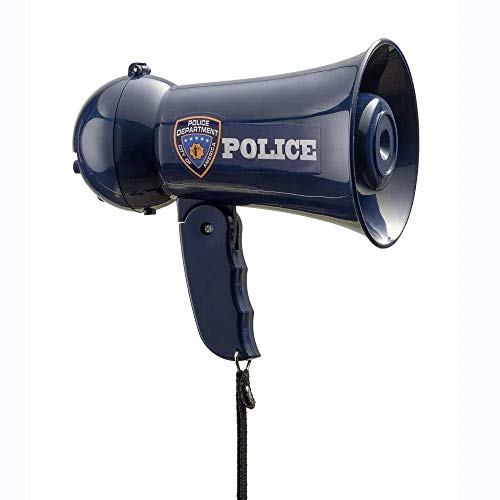 Dress Up America Rollenspiel-Megaphon des Polizeibeamten mit Sirenenton für Kinder – Rollenspiel-Bullhorn mit Sirenenton und Handmikrofon-Spielzeug, Blue von Dress Up America