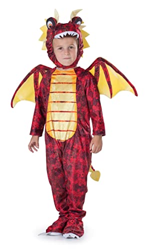 Dress Up America Unisex-Kinder-Drachenkostüm für Kinder – Roter Drache-Kostüm-Set für Mädchen und Jungen – Drachen-Anziehset für Kleinkinder Dress Up America Unisex-Kinder-Drachenkostüm für Kinder – Roter Drache-Kostüm-Set für Mädchen und Jungen – Drachen-Anziehset für Kleinkinder von Dress Up America