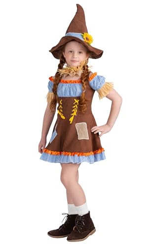 Dress Up America Vogelscheuchenkostüm für Kinder – Kürbis-Vogelscheuchenkleid für Mädchen von Dress Up America