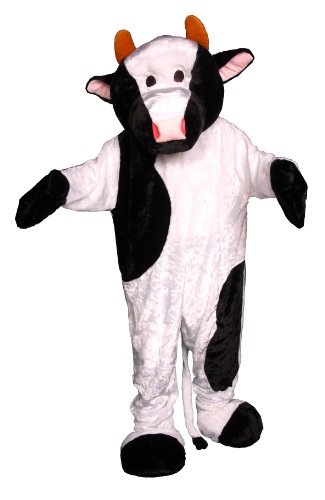 Dress Up America Weißes und schwarzes Kuhmaskottchen-Kostüm für Erwachsene - Erwachsene Einheitsgröße, Mehrfarbig, einheitsgröße (Taille 60 Zoll, höhe 75 Zoll) von Dress Up America