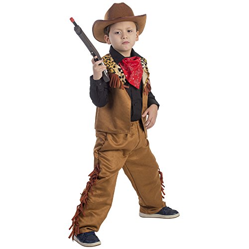Dress Up America 780-T4 1 Wilder Westen Cowboy-Kostüm für Kinder, Mehrfarbig, Größe 3-4 Jahre (Taille: 66-71 Höhe: 91-99 cm) von Dress Up America