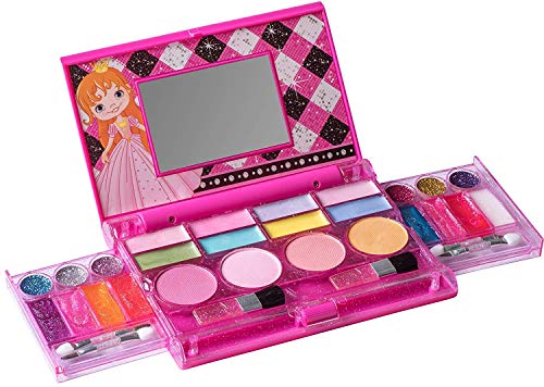 Playkidiz Meine erste Prinzessin kinderschminke, Girl's All-In-One Deluxe Cosmetic - kinderschminke set mädchen - Echte Make -up -Palette mit Spiegel (waschbar) von Playkidiz