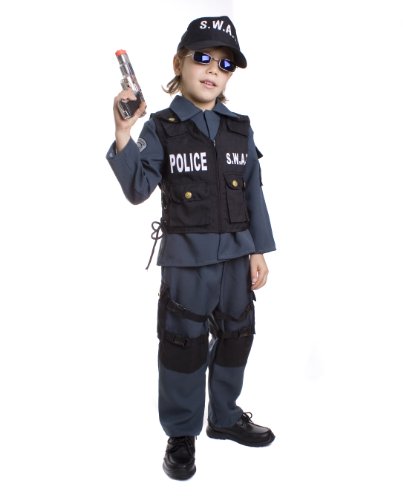 Dress Up America S.W.A.T-Kostüm für Kinder – Deluxe-S.W.A.T.-Polizisten-Verkleidungsset für Jungen und Mädchen von Dress Up America