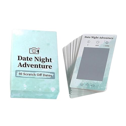 Dreuhuing 40 Date Night Ideen, Kartenspiele, Romantische Rubbelkarten, Date Night Spiel, 40 Rubbel Date Abenteuer für Paare, Date Night Abenteuer Zum Rubbeln, Rubbelkarten Date Deck für Paare von Dreuhuing