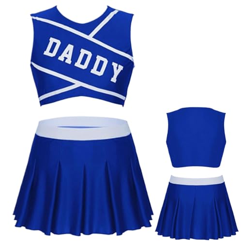 Dreuhuing Cheerleader-Kostüm,Cheerleader-Kostüm für Damen | Modisches Cheer-Outfit Cheerleading-Outfit | Bequeme Cheerleader-Uniform, Cheer-Uniformen für Thanksgiving, Weihnachten von Dreuhuing