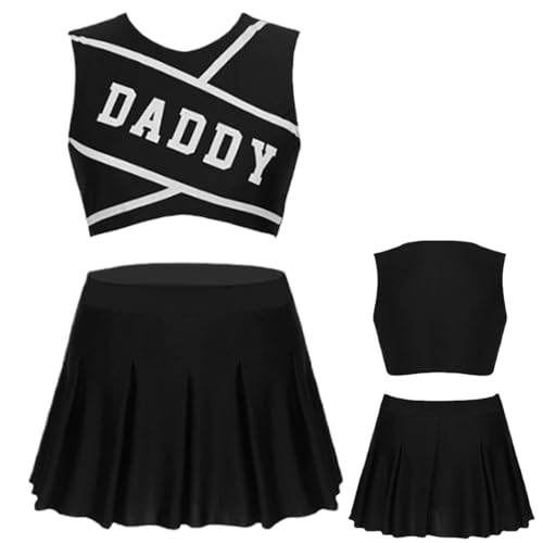 Dreuhuing Cheerleader-Outfit, Cheerleader-Kostüm, Modisches Cheer-Outfit Cheerleading-Outfit, Bequeme Cheerleader-Uniform, Cheer-Uniformen für Thanksgiving, Weihnachten von Dreuhuing