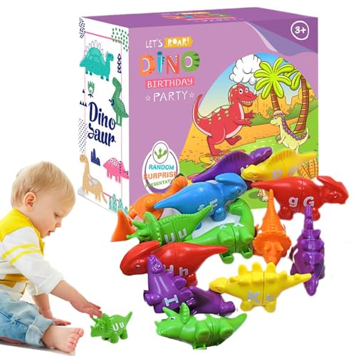 Dreuhuing Dinosaurier-Matching-Spiel, Dinosaurier-Spielzeug für Kleinkinder | Alphabetspielzeug Kleinkind-Dinosaurierspielzeug Vorschul-Lernspielzeug,Sortier- und Stapelspielzeug, Lernaktivitäten im von Dreuhuing