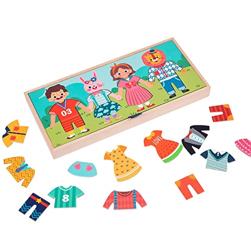 Dreuhuing Dress Up Puzzle für kleine Mädchen,Cartoon-Kleid ändern Puzzle | 2-in-1-Mix-and-Match-Spiele zum Wechseln der Kleidung von Dreuhuing