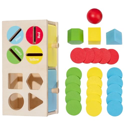 Dreuhuing Holz-Farbform-Sortierkasten-Spiel, Farbform-Sortierspielzeug - Formsortierspielzeug Farbsortierspiele | Einfach zu organisierendes Farblernspielzeug für Kleinkinder für Kindergarten und von Dreuhuing