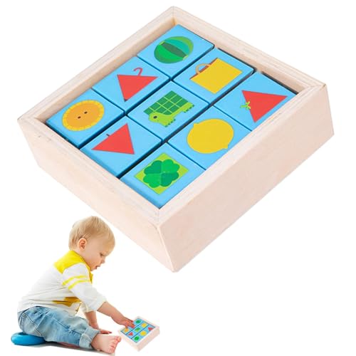 Dreuhuing Holzpuzzle für Kinder, Würfelpuzzle für Kinder - Passendes Spiel STEM Toys,Lernspielzeug Denkaufgabe, Puzzlespiel, Puzzleblöcke Holzpuzzle, Lernaktivitäten im Vorschulalter von Dreuhuing