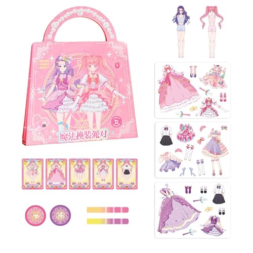 Dreuhuing Magnetische Prinzessin Anziehpuppe | Magnetisches Pretend Dress-Up Spiel - Tragbares Pretend & Play Princess Spiel, pädagogisches Prinzessinnen-Ankleidepuppen-Set für Reisen im Freien von Dreuhuing