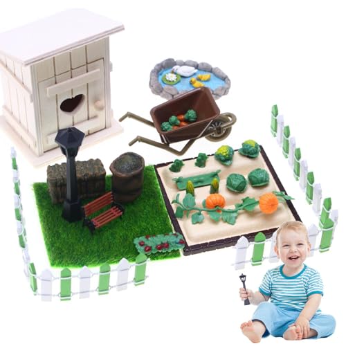 Dreuhuing Miniatur-Bauernhofmodell,Miniaturgemüse | Kleines Bauernhof-Set | Rollenspielset, pädagogisches Gemüsebauernhof-Szenenmodell zur Verbesserung der Problemlösungsfähigkeiten von Dreuhuing