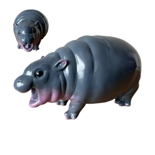 Dreuhuing Hippo Figure, Baby Plüschtier, Süße Baby Statue, Chubby Zwergnilpferd Stofftierspielzeug, Realistisches Spielzeug, Plüschfigur von Dreuhuing