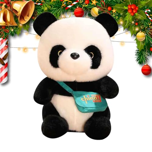 Dreuhuing Panda-Plüschtier, Panda-Plüschpuppe,Pandabär-Spielzeug mit Tasche | Tierpuppe, schlafender Begleiter, weiches, gemütliches Spielzeug für Mädchen und, Heimdekoration von Dreuhuing