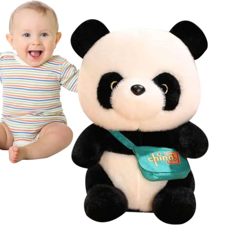 Dreuhuing Panda Stofftier,Panda Plüschtier | Pandabär-Spielzeug mit Tasche | Tierpuppe, schlafender Begleiter, weiches, gemütliches Spielzeug für Mädchen und, Heimdekoration von Dreuhuing