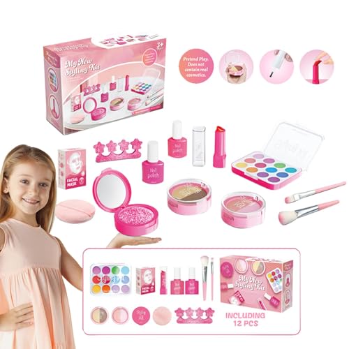 Dreuhuing Play-Make-up-Set für Kinder,Pretend Play-Make-up-Set,Fake-Play-Make-up - Make-up-Set Pretend, Spielzeug-Make-up-Set, fantasievolles Pretend-Kosmetikset für Kinder von 3–5 Jahren von Dreuhuing