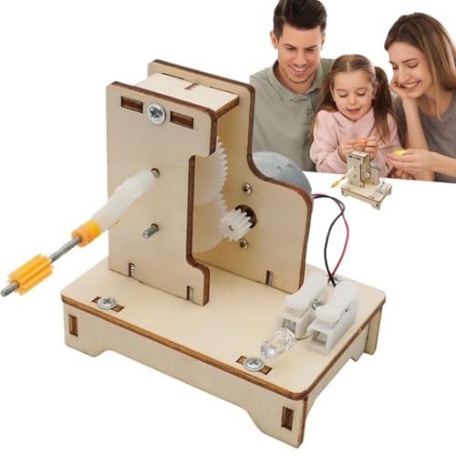 Dreuhuing STEM-Generator-Kit, Handkurbel-Generator-Spielzeug, Bauspielzeug-Modell -Projekte, Lernspielzeug, handgekurbelter Generator, wissenschaftliches Holzspielzeug, wissenschaftliches von Dreuhuing