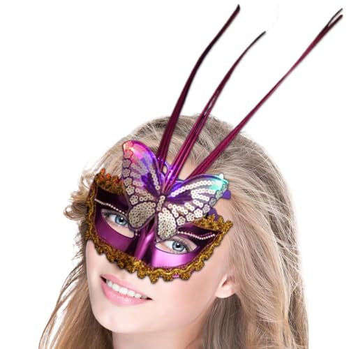 Dreuhuing Schmetterlingsmaske, Halbgesichtsmaske, Glitzer-Schmetterlings-Augenmaske, Madi-Grad, , Cosplay, Requisiten, Maske, Glitzer, Schmetterlings-Augenmaske für Halloween- von Dreuhuing