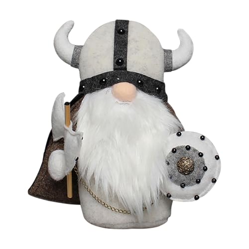 Dreuhuing Wikinger Krieger Wichtelpuppe, Wikinger Zwe-rg Statue, Wikinger Plüsch, Gesichtslose Zwe-rg Puppe, Wikinger Gartenzwerg Krieger Skulptur, Niedlich Handgefertigte Nordischer Zwe-rg Figuren von Dreuhuing