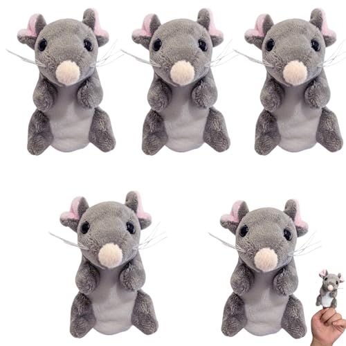 Finger Plüschtier, Fingerpuppe Maus, Fingerspielzeug, Weiches Plüsch Finger Puppen, Mäuse Stofftier Handpuppen, Mäuse Geschichtenerzählen Puppen, Stofftier Fingerpuppen Interaktives Spielzeug von Dreuhuing