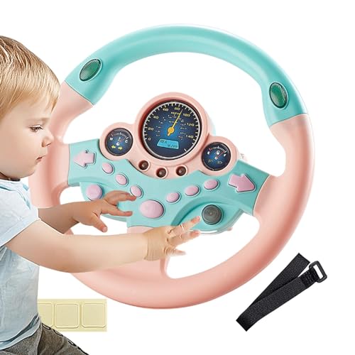 Kinder Lenkrad für Auto, Lenkrad Kinder Spielzeug, Lustiges Kleinkind Lenkrad Spielzeug mit Licht und Sound, Copilot Lenkrad mit 360° Rotation, Früherziehung Simulation Lenkrad Lernspielzeug von Dreuhuing