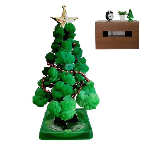 Minis Weihnachtsbaum, Magischer Wachsender Kristall Weihnachtsbaum, Magischer Papier Baum, Kristallwachsender Weihnachtsbaum, Kreatives D-IY Kristall Züchtungs Set Kristallzuchtset Spielzeug von Dreuhuing