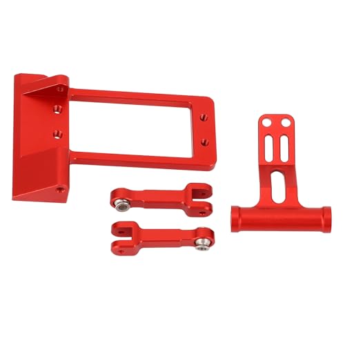 Drfeify 1/10 RC Servohalterung, Hydraulische Lenkstange Aluminiumlegierung RC Servohalterung Teile RC Auto für SCX10 III AR45P RC Auto (Rot) von Drfeify