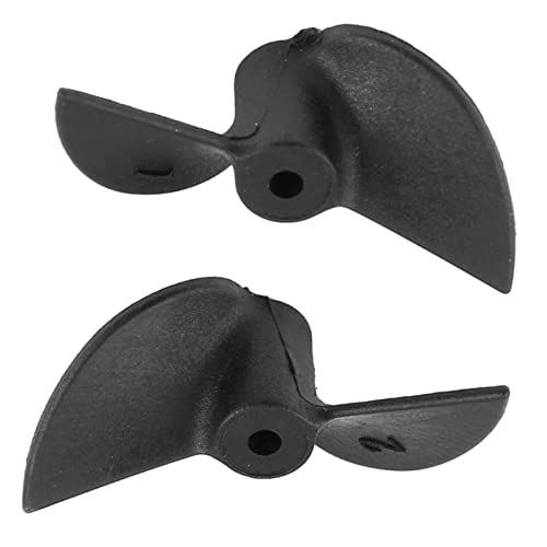 Drfeify 1 Paar Bootspropeller, 2-Blatt-RC-Propeller-Set, CW-CCW-Propeller für 2-mm-Welle, RC-Unterwasserschiff, Schwarz von Drfeify