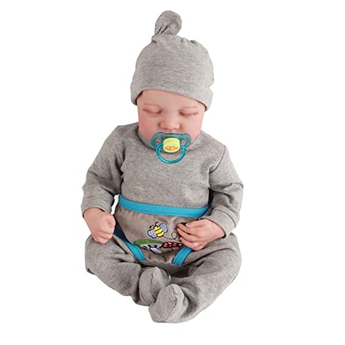 Drfeify 19-Zoll-Babypuppen, Ganzkörpersimulation Silikon-Reborn-Schlafbaby mit Spielzeugzubehör für und Mädchen von Drfeify