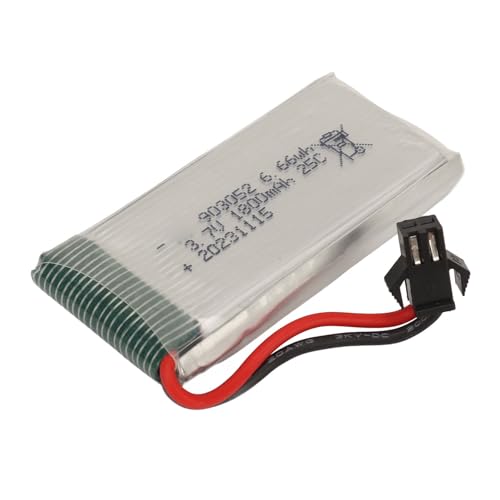 Drfeify 3,7 V 1800 MAh Lipo RC Flugzeugbatterie mit Überladungs- und Kurzschlussschutz, Schwarzer SM-Stecker für X5SW von Drfeify