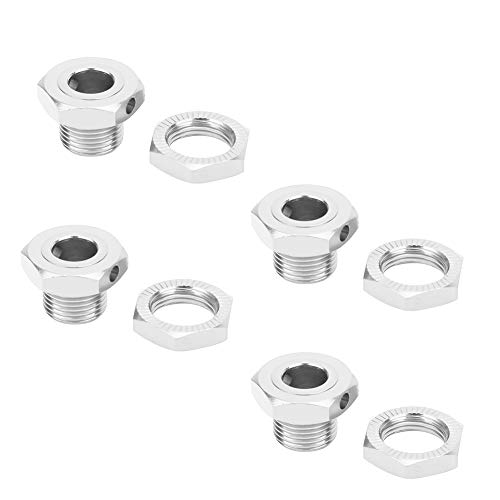 Drfeify 4PCS RC-Radkupplung, Hochfestes Aluminiumlegierungs-Rad-Sechskant-Treiberkupplungsset für HSP 1/8 RC-Auto (Silver) von Drfeify