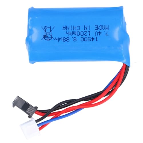 Drfeify 7,4 V 1200 MAh Lithium-Akku, RC-Lipo-Akku mit Wiederaufladbarem SM-Stecker-Akku für Elektrisches Spielzeug von Drfeify