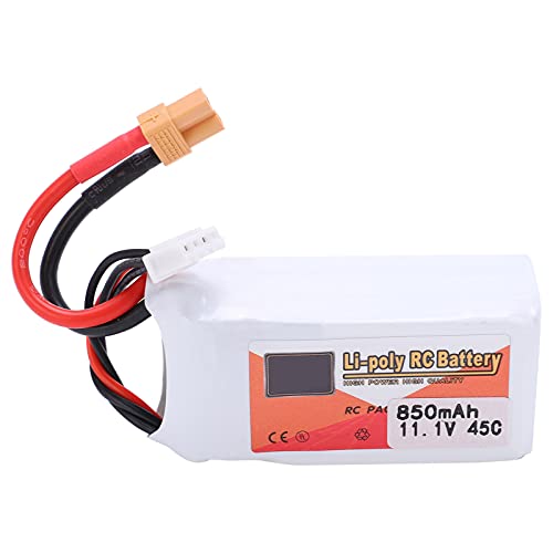 Drfeify 850-mAh-RC-Lipo-Akku, 11,1-V-Akku mit 45 °C Entladerate und XT30-Stecker für RC-Autos, Boote, Hubschrauber von Drfeify