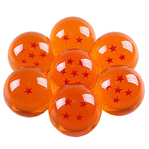 Drfeify Kristallharz-Sternkugeln, 7-teiliges Transparentes Anime-Glaskugel-Set mit Drachenkugeln, Widerstandsfähig, Unisex-Spielzeug, für und Sammler (ORANGE) von Drfeify