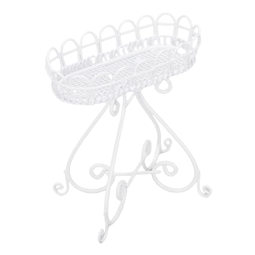 Drfeify Puppenhaus -Eisenblumenständer, 1:12 Puppenhaus -Pflanzenregal, Mini -realistische Möbel Zur Dekoration, weiß Drfeify Puppenhaus -Eisenblumenständer, 1:12 Puppenhaus -Pflanzenregal, Mini -realistische Möbel Zur Dekoration, weiß von Drfeify