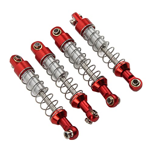 Drfeify RC-Auto-Stoßdämpfer, Hochfeste 60-mm-Dämpfer-Modifikationsteile aus Aluminiumlegierung für WPL C14 C24 MN D90 99S-Modell (Rot) von Drfeify