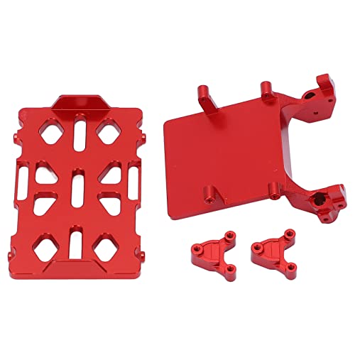 Drfeify RC-Batteriefach-Kit, RC-Zubehör aus Aluminiumlegierung mit Hinterem Stoßdämpferturm, ESC-Halterungssatz für AXIAL SCX24 1/24 (Rot) von Drfeify