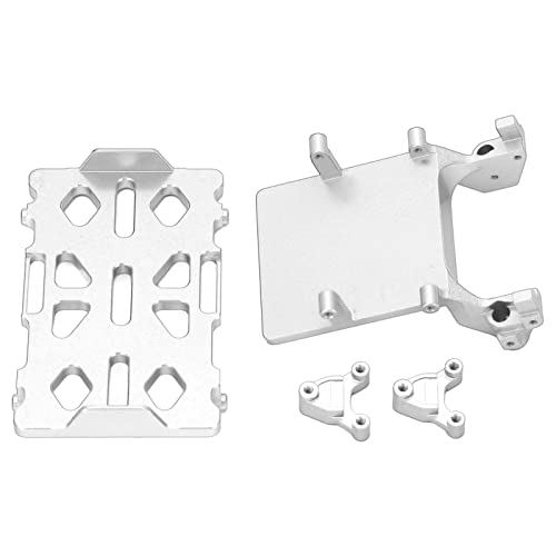 Drfeify RC-Batteriefach-Kit, RC-Zubehör aus Aluminiumlegierung mit Hinterem Stoßdämpferturm, ESC-Halterungssatz für AXIAL SCX24 1/24 (Silver) von Drfeify