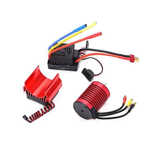 Drfeify RC-Brushless-Motor-ESC-Set, 3000KV F40-Brushless-Motor 60A-Regler mit Kühlkörper-Kombination für 1/10 RC-Car von Drfeify