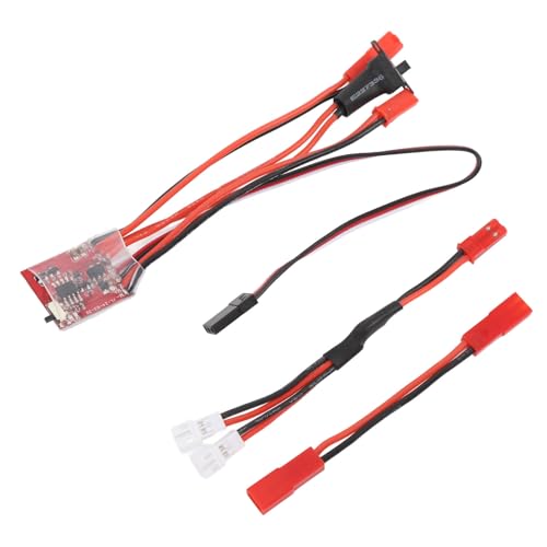 Drfeify RC Car ESC-Geschwindigkeitsregler, 30 A Gebürsteter ESC-Geschwindigkeitsregler für 1/32 1/24 1/18 Auto mit JST-Anschlüssen, für RC-Autos, Boote, Panzer von Drfeify