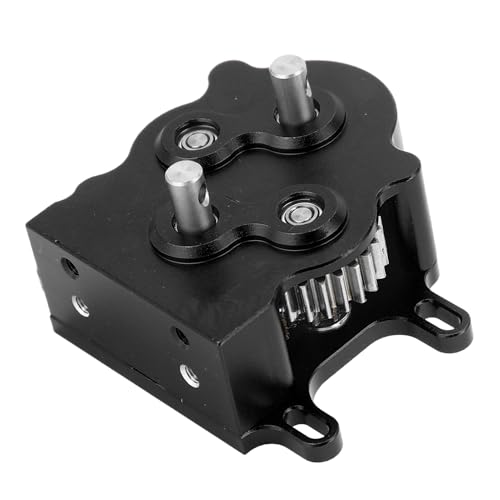 Drfeify RC-Car-Getriebe, Doppelmotor-Getriebegehäuse aus Aluminiumlegierung mit Unterfahrschutz für SCX10 Crawler Im Maßstab 1:10 (Black) von Drfeify