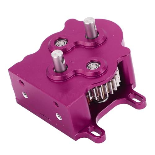 Drfeify RC-Car-Getriebe, Doppelmotor-Getriebegehäuse aus Aluminiumlegierung mit Unterfahrschutz für SCX10 Crawler Im Maßstab 1:10 (Purple) von Drfeify