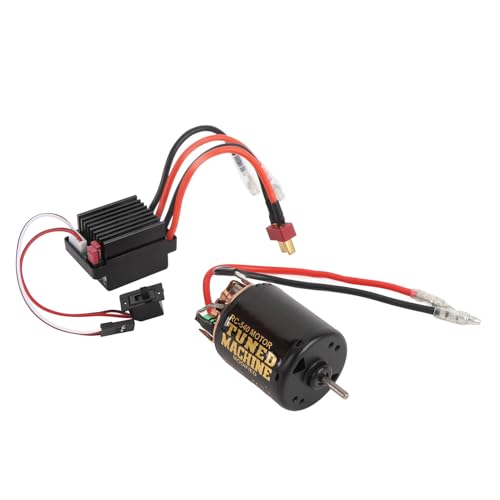 Drfeify RC-Car-Motor-ESC-Set, Externe Kohlebürste, Wasserbeständiges Geschweißtes Kabel, T-Stecker, 540-Bürstenmotor mit ESC für Axial SCX10 90046 (35T) von Drfeify